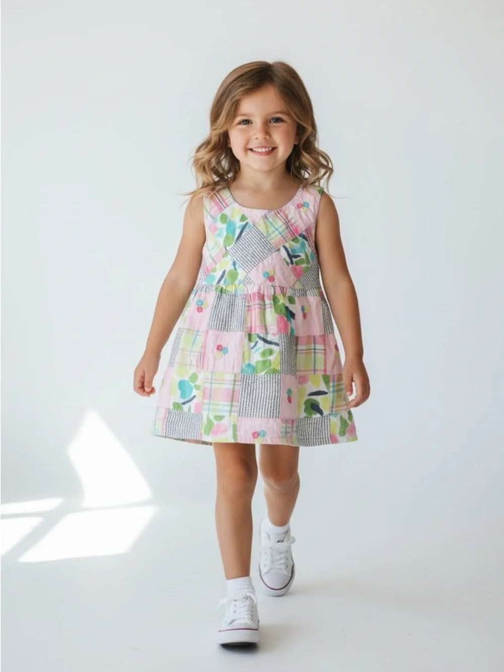 Gymboree patchwork embroidery overall size 7